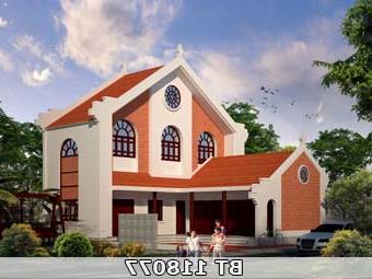 Bản vẽ nhà thờ họ 2 tầng BT118077