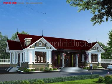 Bản vẽ thiết kế biệt thự 1 tầng đẹp 160m2 BT112422