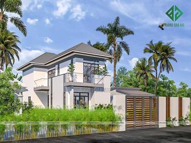 Mẫu thiết kế biệt thự đẹp phong cách hiện đại mái thái ấn tượng kiểu nhật