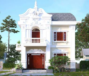 Thiết Kế Nhà 2 Tầng 7x12m Phong Cách Cổ Điển Sang Trọng