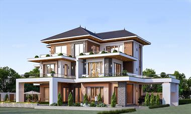 15 Mẫu biệt thự mái thái 3 tầng hiện đại khiến bạn mê mẩn