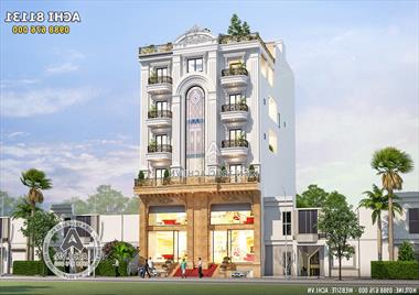 Mẫu thiết kế nhà tân cổ điển 6 tầng kết hợp kinh doanh - ACHI 81131