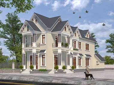 Mẫu thiết kế biệt thự mái thái 2 tầng hiện đại dành cho gia đình đông thành viên