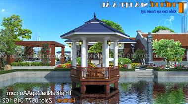 Chiêm ngưỡng mẫu biệt thự vườn 130m2 kết hợp nhà thờ họ