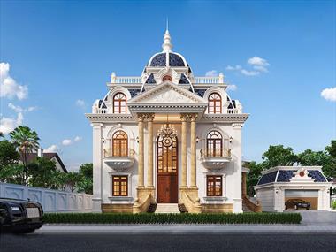 Thiết kế biệt thự 3 tầng kiểu Pháp thu hút mọi ánh nhìn