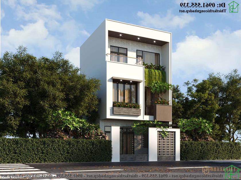 Mẫu thiết kế nhà ống 3 tầng 6x10m NDNP3T63