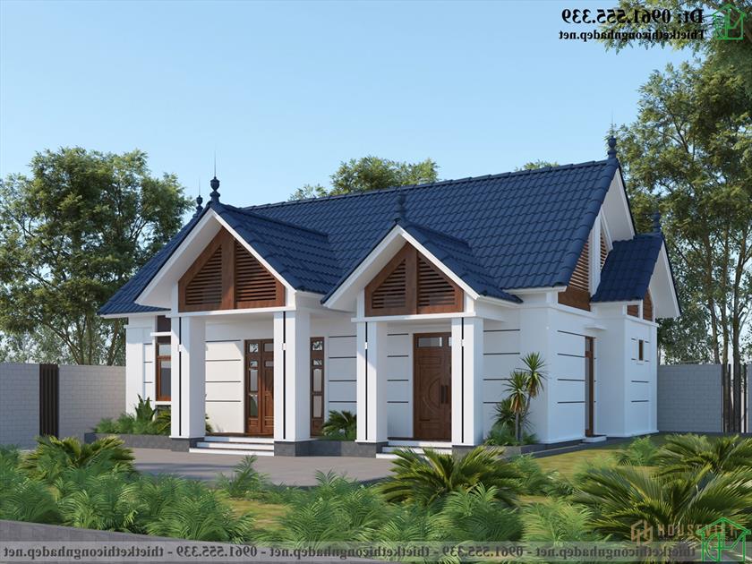 Mẫu nhà cấp 4 mái thái hiện đại 13x11m tại Nam Định NDNC4166