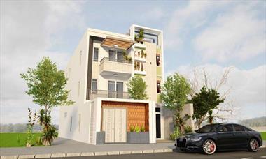 Mẫu thiết kế nhà phố 3 tầng 1 tum quận Tân Phú đẹp tiết kiệm chi phí