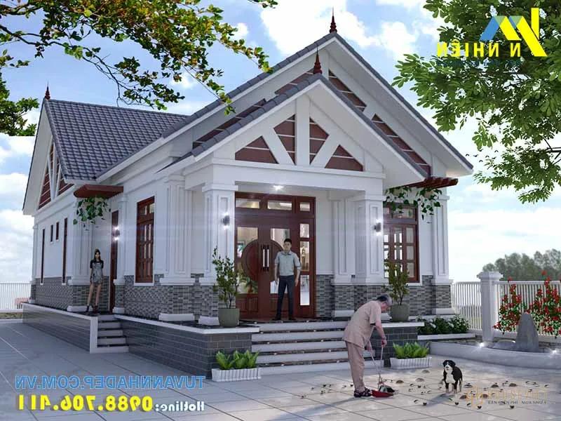 Nhà cấp 4 3 phòng ngủ 7x15 kiến trúc hiện đại