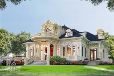 Mẫu thiết kế biệt thự 1 tầng phong cách cổ điển Pháp (TGĐ: Anh Nam - Vũng Tàu) BT13575