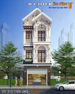 Mẫu thiết kế nhà phố 3 tầng 5 phòng ngủ mái dốc ấn tượng