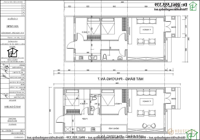Mặt bằng công năng tầng 7 và 8 NDNC4167