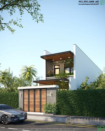 Mẫu nhà ống 2 tầng mái bằng đẹp NDNP2T29