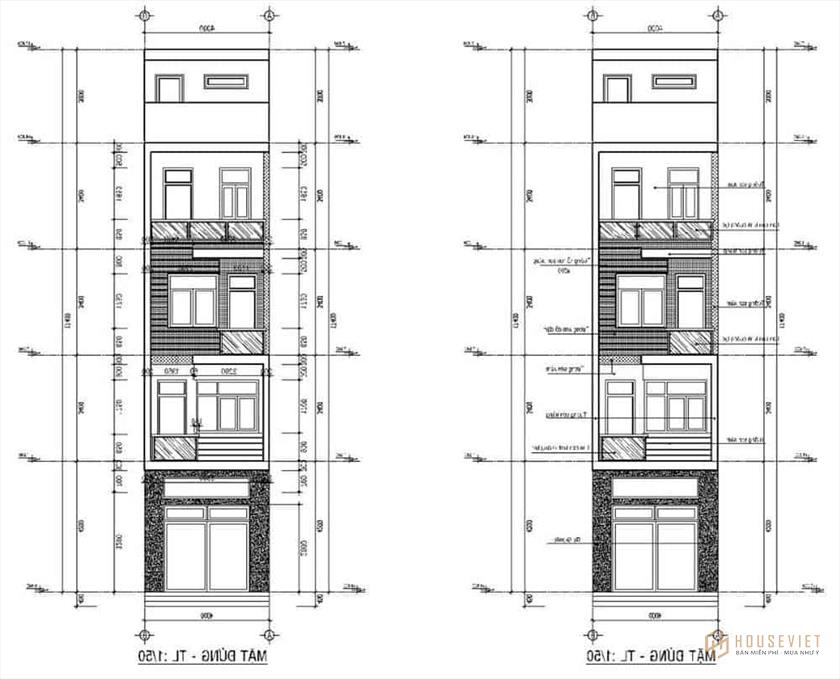 Mẫu thiết kế nhà ống mặt tiền 4m đẹp Mẫu thiết kế nhà ống mặt tiền 4m đẹp