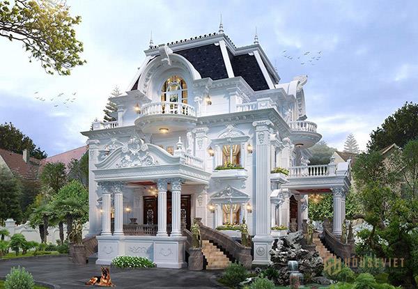 Biệt thự 3 tầng đẹp, sang trọng với từng đường nét hci tiết