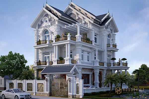 Biệt thự 3 tầng mái thái có 2 mặt tiền độc đáo