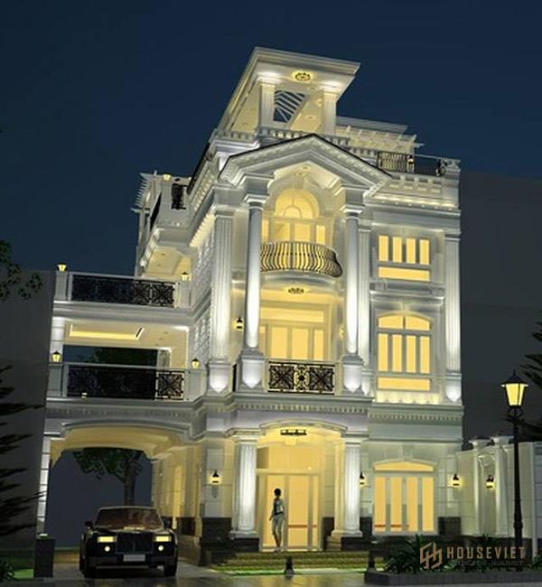 Thiết kế mẫu biệt thự 3 tầng đẹp với hệ thống ánh sáng phân bố đồng đều, hợp lý