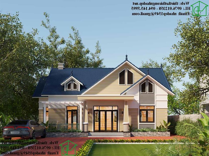 Mẫu nhà cấp 4 hiện đại, nhà mái thái đẹp tại Hà Nam NDNC4118