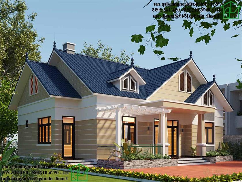 Mẫu nhà cấp 4 hiện đại, nhà mái thái đẹp tại Hà Nam NDNC4118