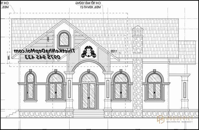 Bản vẽ nhà mái thái 