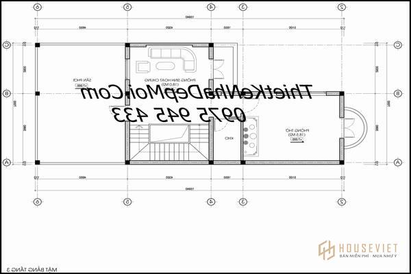 Bản vẽ mặt bằng nhà phố ngang 7m.