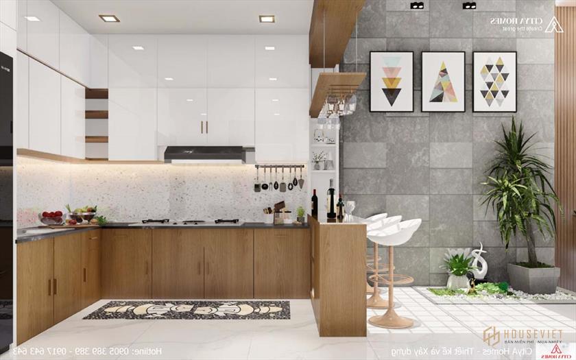 Nhà bếp gọn gàng và sạch sẽ