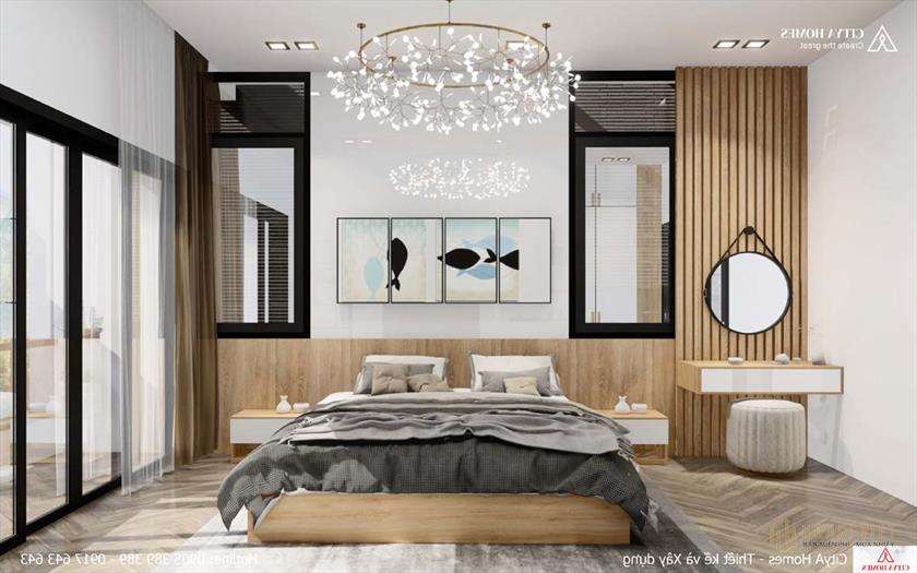 Phòng ngủ chính sáng sủa và tràn đầy sức sống