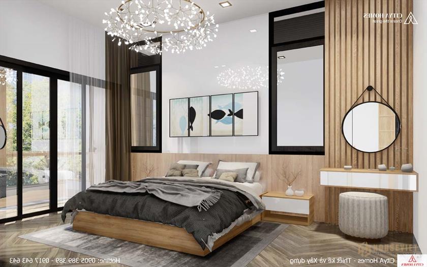 Toàn cảnh phòng ngủ master đậm nét thẩm mỹ Á Đông