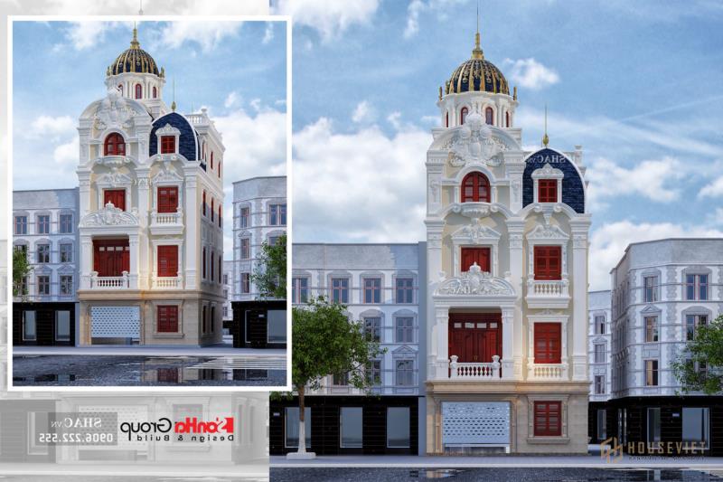 Biệt thự lâu đài mini 4 tầng 1 tum 90m2 sang trọng - SH BTLD 0042 1 Biệt thự lâu đài 4 tầng rộng 90m2