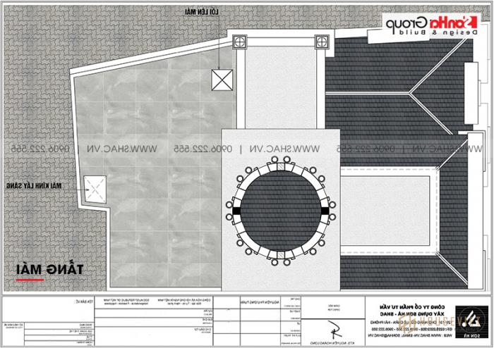 Biệt thự lâu đài mini 4 tầng 1 tum 90m2 sang trọng - SH BTLD 0042 9 Mặt bằng biệt thự lâu đài mini diện tích sàn 88,16m2 (7,6m x 11,6m) tại Hưng Yên