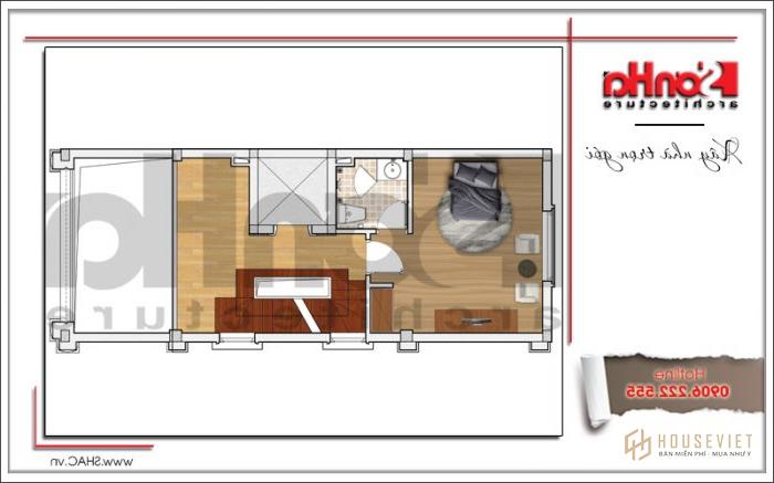 Mẫu thiết kế khách sạn mini tân cổ điển kiểu Pháp tại Quảng Ninh - SH KS 0044 20 4 Công năng tầng lửng tầng lửng khách sạn mini tại Quảng Ninh sh ks 0044