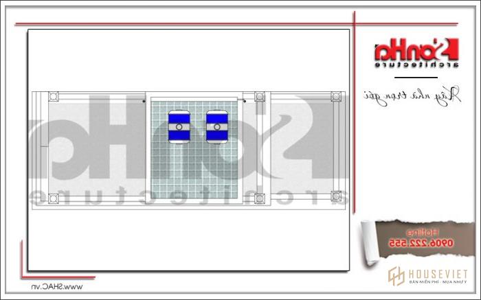 Mẫu thiết kế khách sạn mini tân cổ điển kiểu Pháp tại Quảng Ninh - SH KS 0044 24 8 Bản vẽ mặt bằng công năng tầng mái của khách sạn mini tại Quảng Ninh sh ks 0044