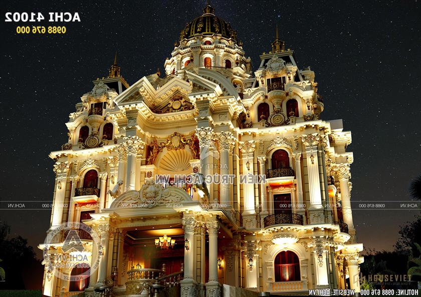 Cảnh đêm của lâu đài tân cổ điển Cảnh đêm của lâu đài tân cổ điển