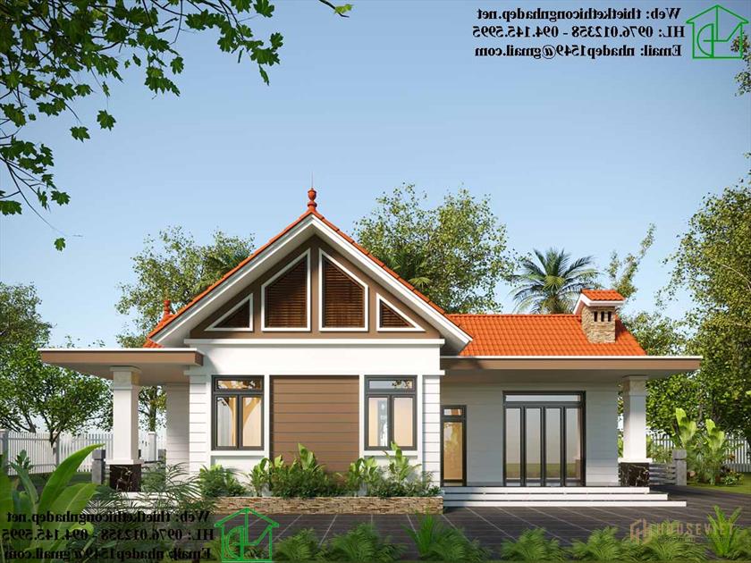 Mẫu nhà cấp 4 khoảng 400 triệu đẹp ở Thái Bình NDNC4119