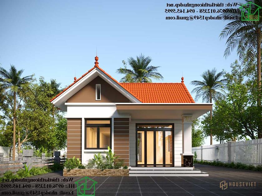 Mẫu nhà cấp 4 khoảng 400 triệu đẹp ở Thái Bình NDNC4119