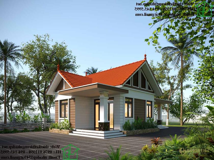 Mẫu nhà cấp 4 khoảng 400 triệu đẹp ở Thái Bình NDNC4119