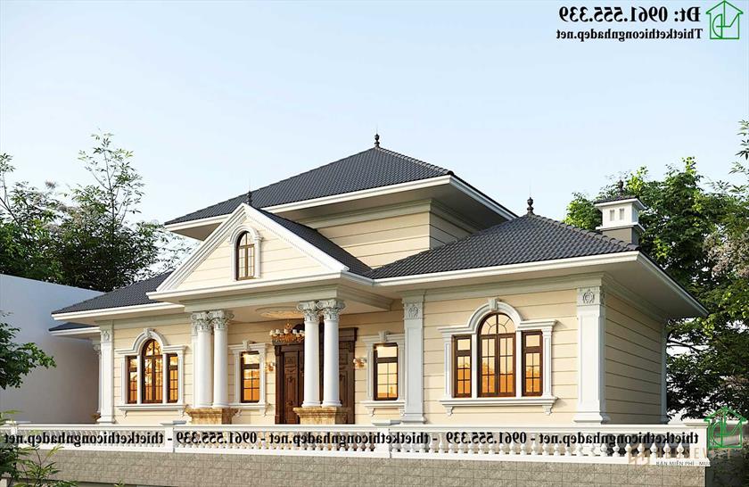 Thiết kế biệt thự 1 tầng cổ điển 24x11m tại Phú Thọ NDBT1T126