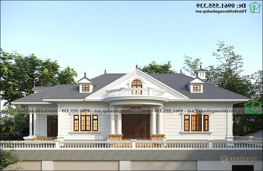 Mẫu thiết kế biệt thự đẹp cổ điển NDBT1T126