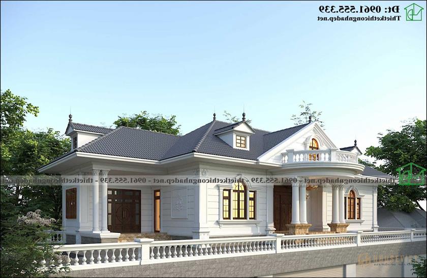 Thiết kế biệt thự cổ điển phương án 1 NDBT1T126