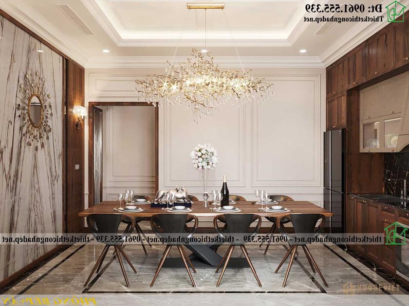 Thiết kế nội thất phòng bếp biệt thự cổ điển NDBT1T126