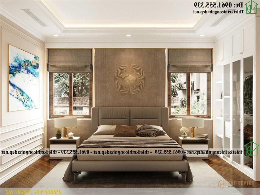 Thiết kế nội thất phòng ngủ phong cách tân cổ điển NDBT1T126