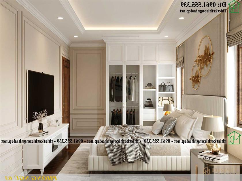 Thiết kế thi công trọn gói nội thất phòng ngủ đẹp NDBT1T126