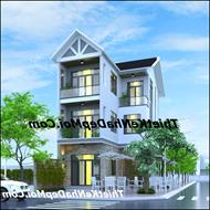 Mẫu thiết kế nhà 2 mặt tiền 1 trệt 2 lầu 80m2 chữ L mái thái anh Độ