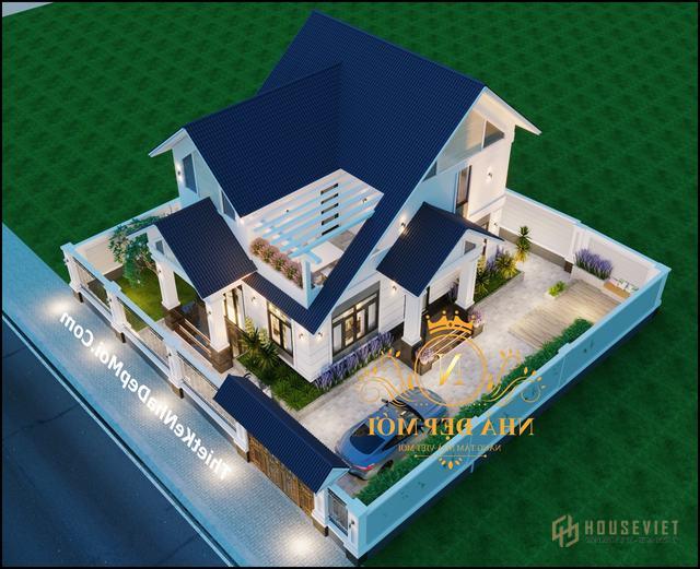 Nhà gác lửng hình vuông đẹp