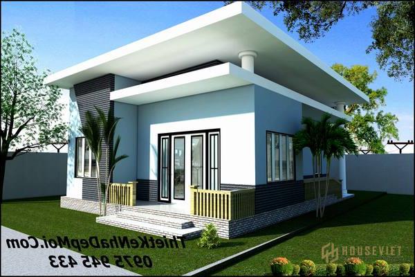 Mẫu nhà vuông 1 tầng đẹp