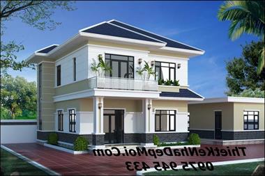 Mẫu thiết kế nhà hình vuông 2 tầng mái thái đẹp nhất Việt Nam