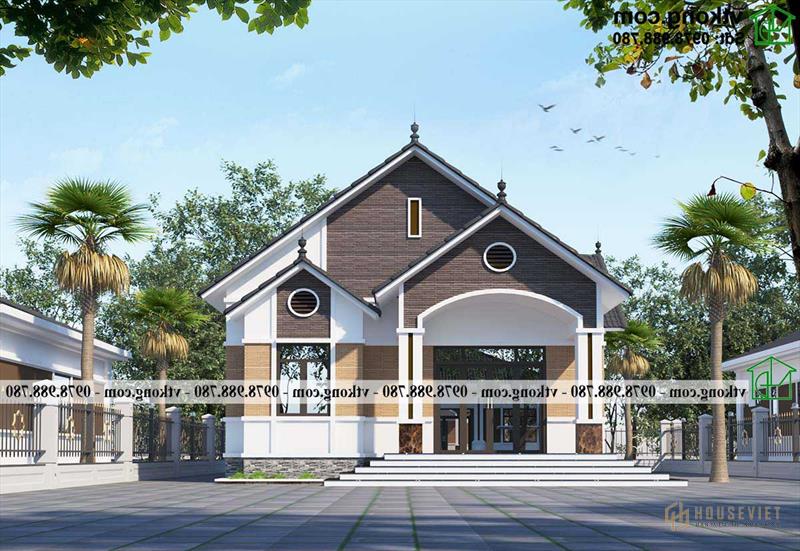 Mẫu nhà cấp 4 mái thái 9x18m 4 phòng ngủ tại Hải Dương NC4154