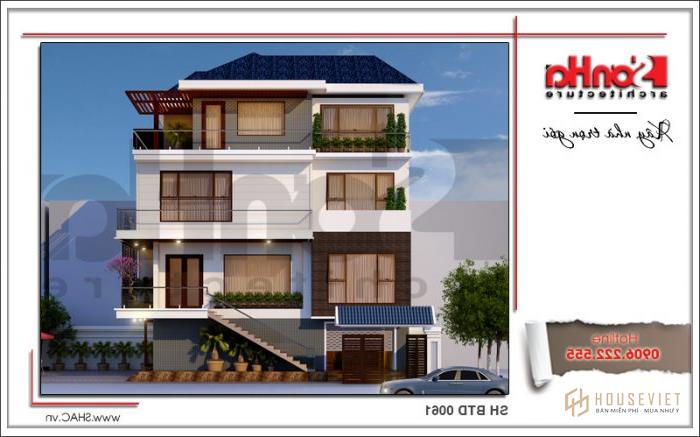 Mẫu thiết kế kiến ​​trúc biệt thự mặt bằng 2 Đại Sh btd 0061