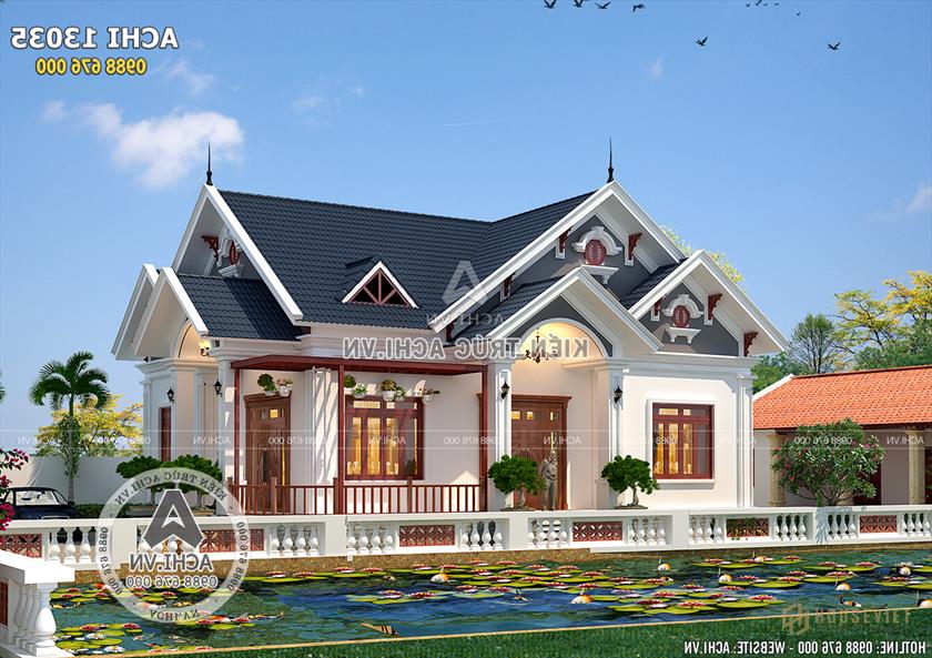 Không gian ngoại thất ấn tượng của mẫu nhà cấp 4 3 phòng ngủ đẹp