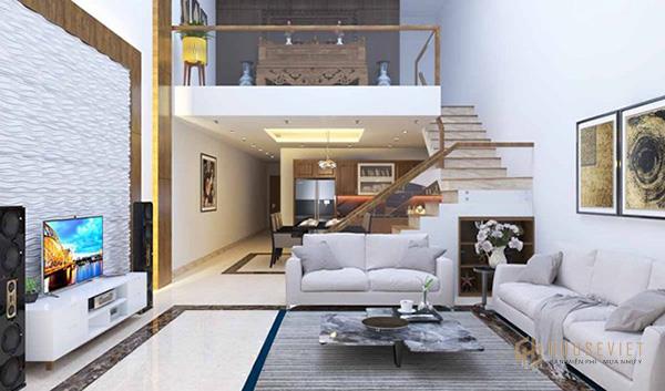 Trang thờ đặt ở tầng lửng của nhà cấp 4